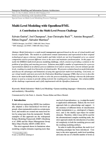 First page of Multi-Level Modeling with Openflexo/FML